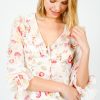 Women Rixo Tops | Rixo Lasca Top In Waterblossom Ivory