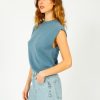 Women Crush Cashmere Knitwear | Crush Lucca Crew Tank In Denim