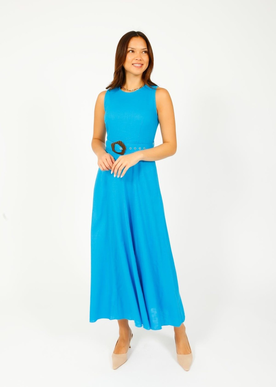 Women Diane Von Furstenberg Dresses | Dvf Elliot Midi Dress In Cerulean Blue