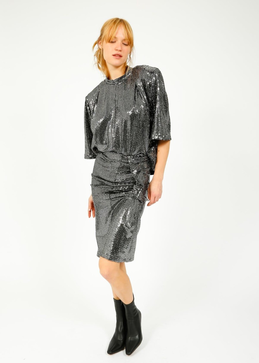 Women Marant Etoile Skirts | Im Dolene Skirt In Silver