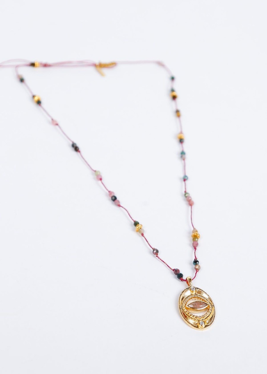 Women Hanka Jewellery | Hanka Isis Cordon In Tourmaline, Strawberry Rose Quartz