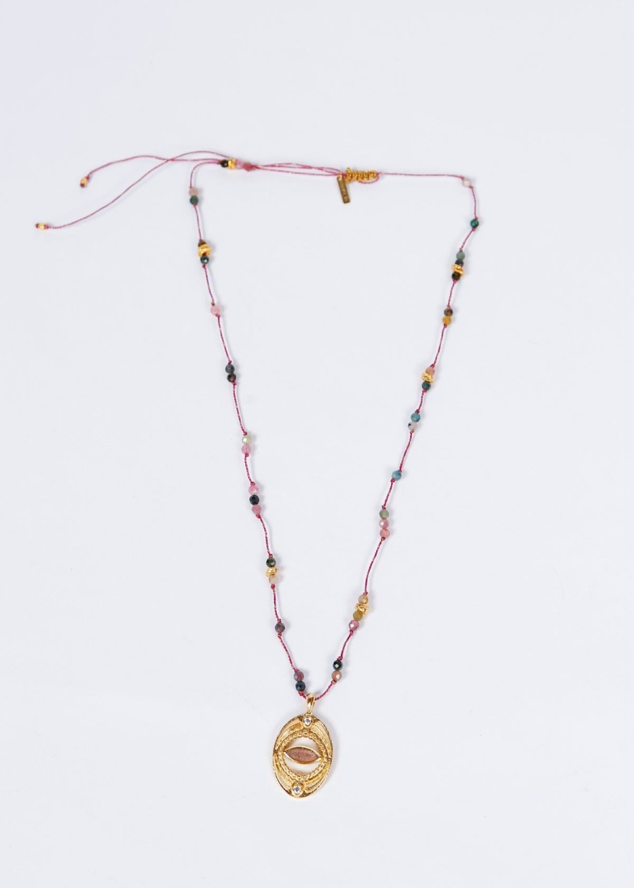 Women Hanka Jewellery | Hanka Isis Cordon In Tourmaline, Strawberry Rose Quartz